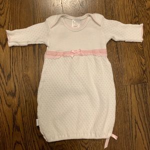 Paty White Gown w/Pink French Lace, Preemie